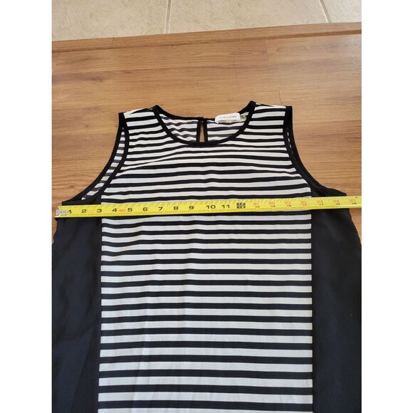 Women's Calvin Klein Striped Tank Black White Stripe Size Small - Picture 8 of 9